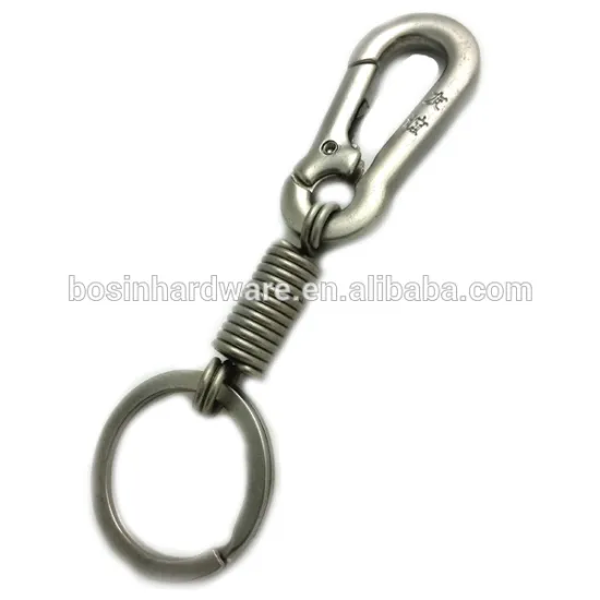 Fashion High Quality Metal Carabiner Keyring With Coil Spring