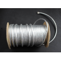 Shining silver metallic cord with roll