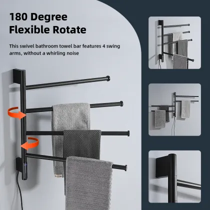 Smart Wall-Mounted Rotatable Electric Towel Rack