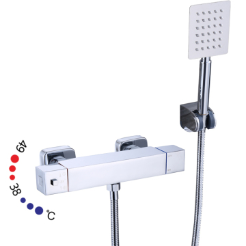 Chrome Thermostatic Body Shower Set with Wall Mount and Hot/Cold Mixer