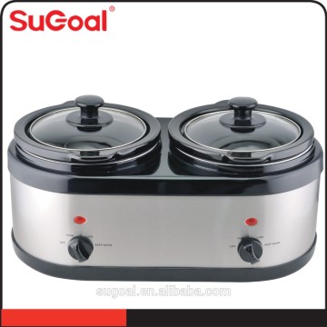 1.6qt*2 Twins Slow Cooker with Glass Lid