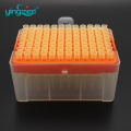200ul yellow long plastic racked pipette tips box
