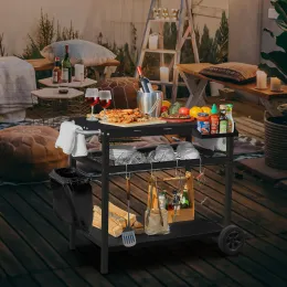 Portable Pizza Oven Table Grill Dining Cart