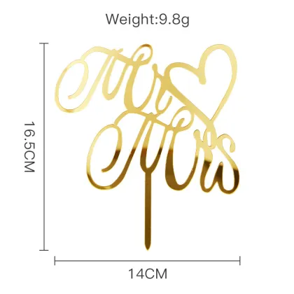 Valentine's Day Acrylic Cake Inserts: MR & MRS Couple Proposal Wedding Cake Decorations