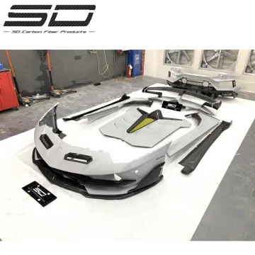 SVJ Style Custom Full Body Kits with Deck Lid + Spoiler in Carbon Fiber and Fiberglass for Lamborghini Aventador LP700