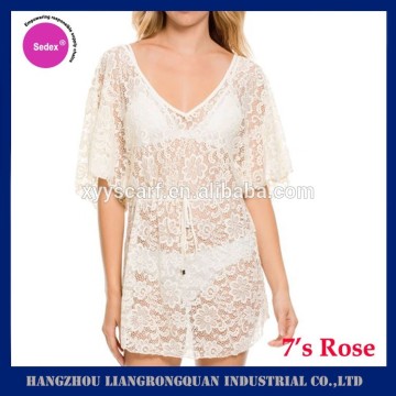 2016 latest fashion sexy women lace beach cover up