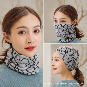 man and women with multipurpose winter neck warmer to keep warm polar fleece neck warmer
