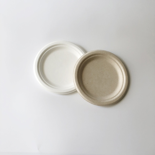 Bagasse Food Packaging Container 7 inch round plate bagasse serving plate Factory