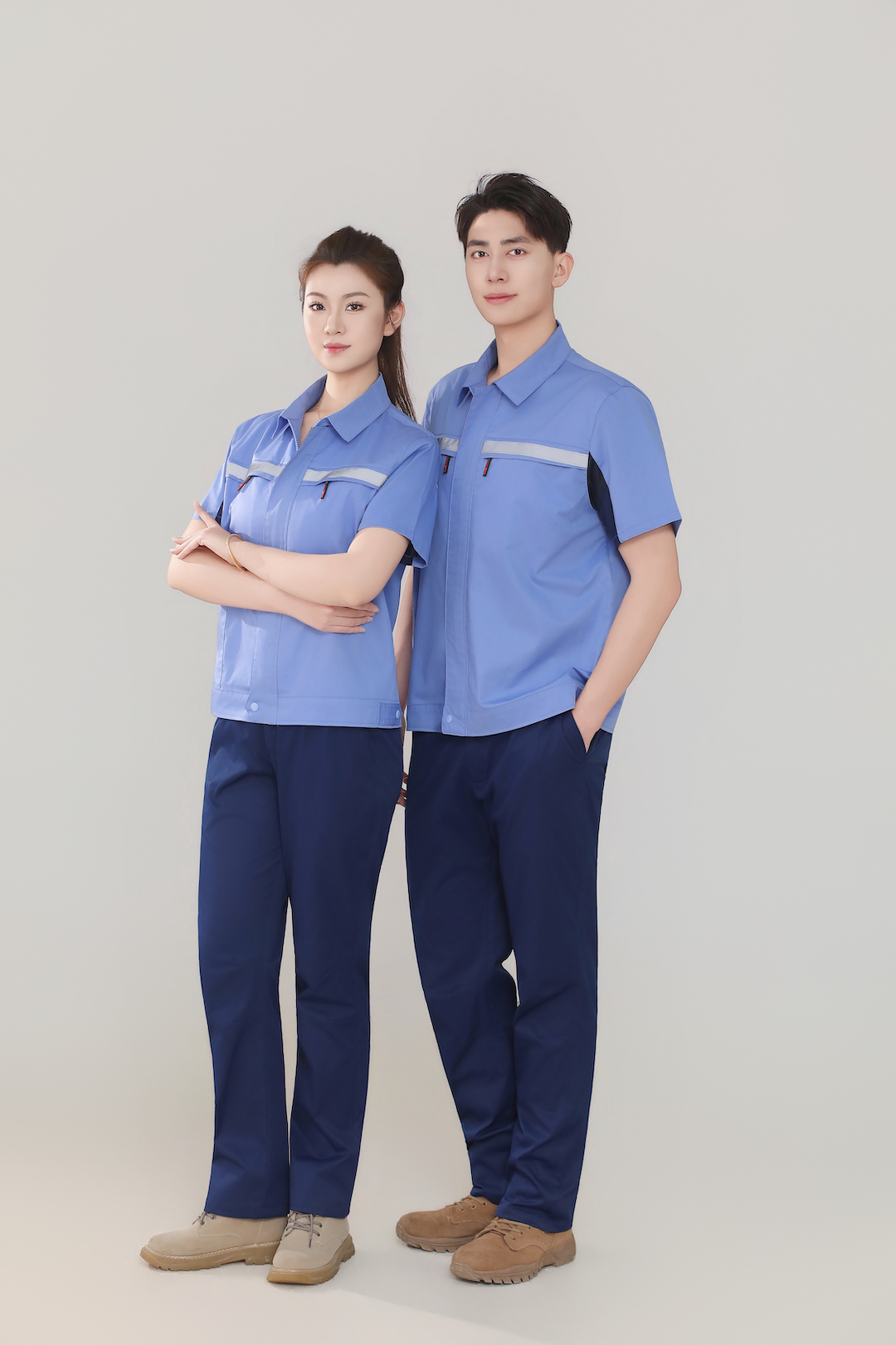 গ্রীষ্মকালীন কাজের পোশাক শীর্ষ - হালকা নীল