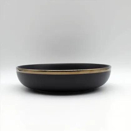 Unique Design Black Ceramic Tableware With Glaze Edge
