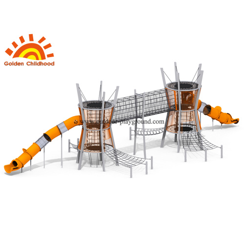 Structure extérieure de terrain de jeu de parc avec la glissière pour des enfants