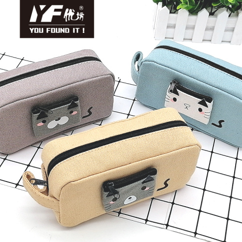 Pencil Box Bulk Custom cartoon cat style canvas pencil bag Factory