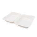 Square disposable bagasse fiber food container for lunch box