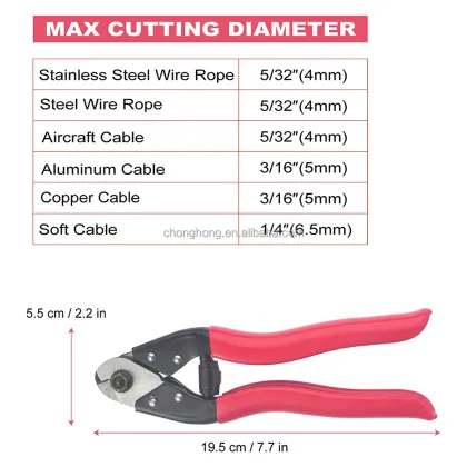 Cable Tools: Stainless Steel Cable Cutters for Wire Rope, Copper Cables, and Bicycle Cables