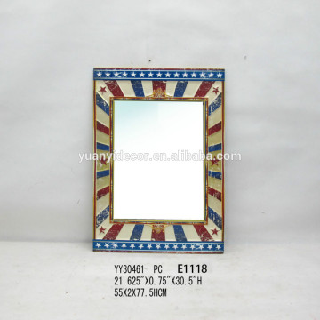 vintage rectangle shape metal mirror, wall mirror
