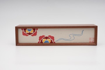 Embroidered Rhododendron And Cloud Wooden Tea Box