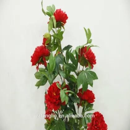 Red Beautiful artificial flower peony cheap Silk Peony Supplier