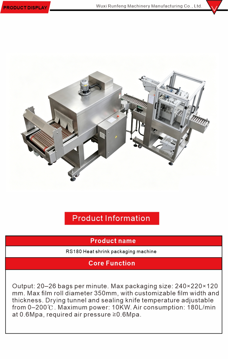 Heat Shrink Wrapping Equipment for Bottles