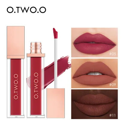 O.TWO.O Original Hot Make-Up Cosmetics Matte Lipstick - 12 High Pigment Waterproof Vegan Liquid Lipstick