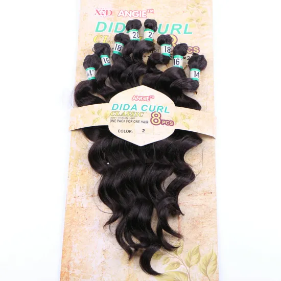 Adorable cheap premium fiber dida curly 8pcs hair weave,natural hair body wave 8/lot synthetic hair extensions for black