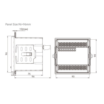 Panel Mount D/I-R/O Harmonic THD LCD Energy Meter