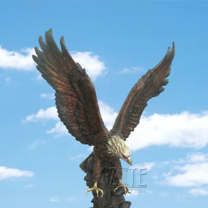 Hot Sale life size antique gold bronze eagle statue