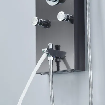 Black Oil Rubbed Bronze Shower Panel with Thermostatic Faucet