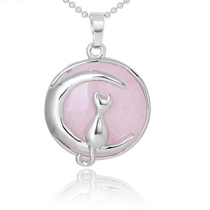 Joyería redonda de plata del gato de la plata del Chakra de la piedra preciosa natural curativa de Chakra para las muchachas para mujer