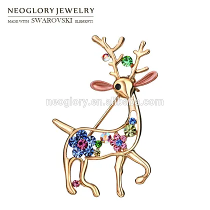 Neoglory Austrian Crystal Rose Gold Plated Cute Design Indian Brooch Jewelry Accessories
