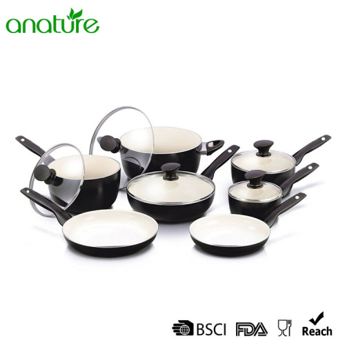 Set di pentole in ceramica da cucina in alluminio pressato