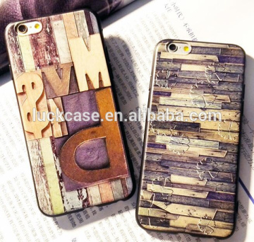 2016 Wholesale Relief Wood Art New Design Cartoon Coloured Drawing Pattern Soft TPU Phone Case Cover For iPhone 5/5s/6s/6plus