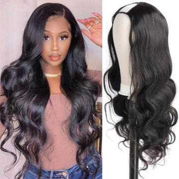Natural Water Wave Human Hair V Part Wig