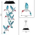 Hummingbird Solar Wind Chimes Color Changing