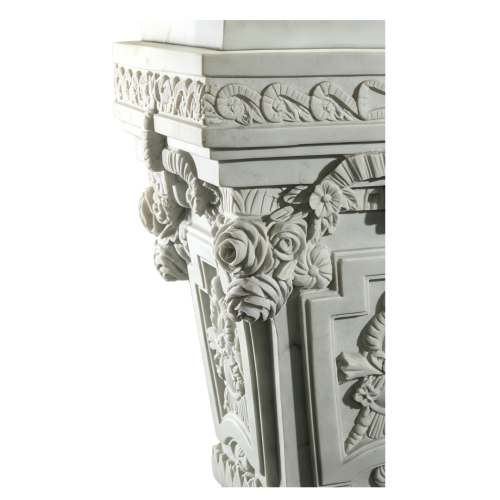 Base clásica de mármol blanco para urnas