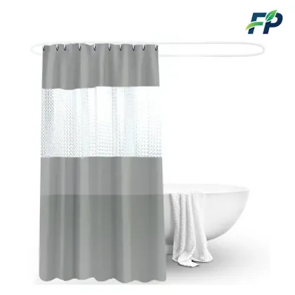 Grey PEVA shower curtain waterproof bathroom curtain