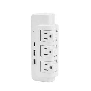 3 Way Power Adapter with USB Sockets - Flexible USB C Charger Wall Plugs