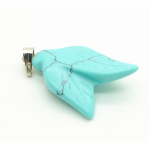 Double leaves Shape Turquoise pendant