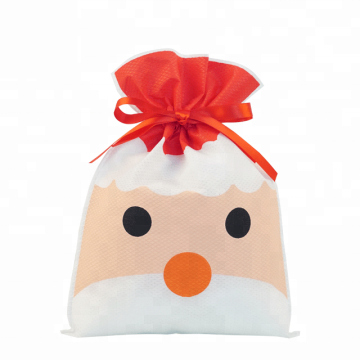 Red Santa Christmas Non-woven Drawstring Gift Packing