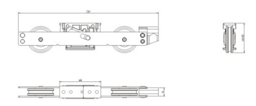 Set of Lift and Slide Door Roller,Lift and slide door Fitting, Lift and Slide Door Hardwares Drawing 2