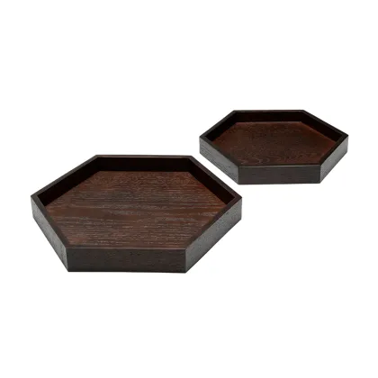 Irene Hexagon Wood Tray