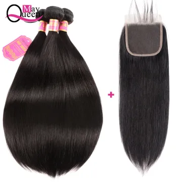12A Virgin Cuticle Aligned Human Hair Bundles With Closure Straight Weave Bundles Wholesale Brazilian Human Hair Extensions