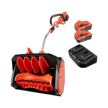 48V Electric Cordless Snow Shovel & 17-Inch Blower with Dual Batteries & Charger