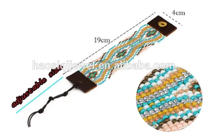 Japanese rice bead seed bead bracelet macrame tassel bracelet