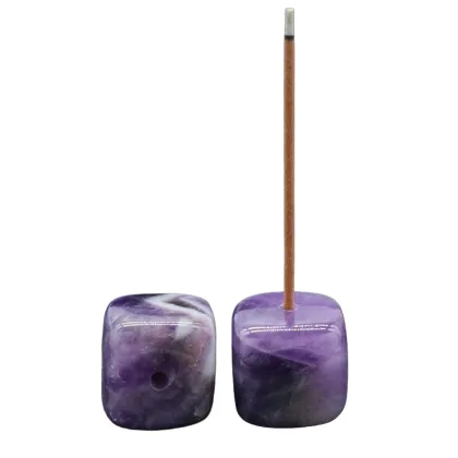 Gemstone Incense holder Natural Square Beads Incense holder Crystal Stone Square Incense holder for Home Decor