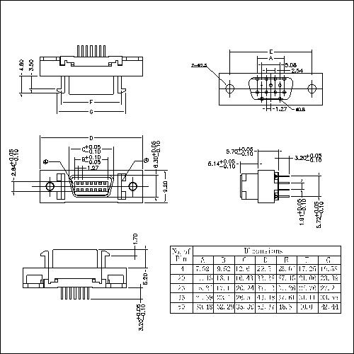 1.27mm Series NP Receptacle Headers Vertical Mount Ribbon Type HPCND-FXXXX