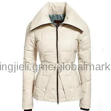 Female goose down jacket leather jacket
