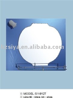 combined shelf mirror with light