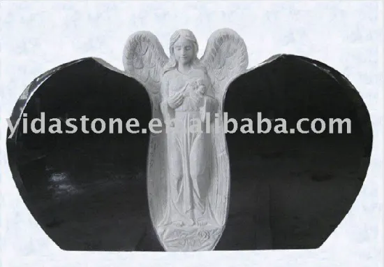 Tombstone and menorial with angel