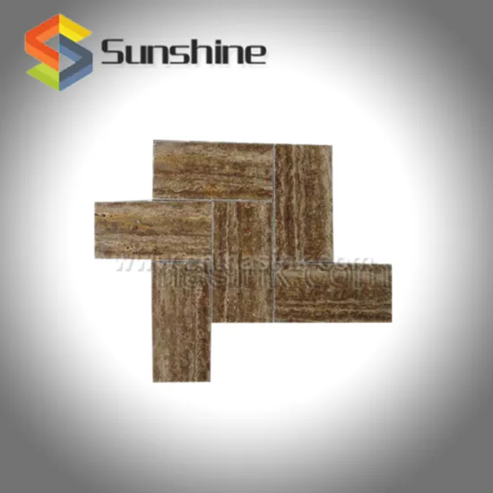 Brown Travertine Natural Marble Stone Subway Tile
