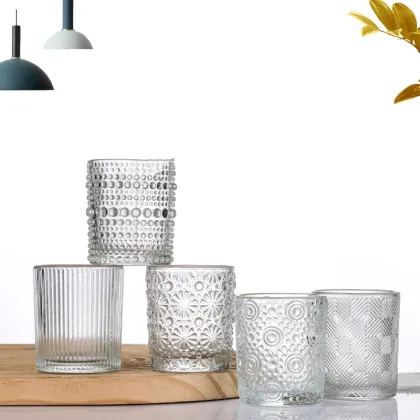 Custom glass candle cup Glass aromatherapy storage cup